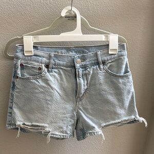 American Eagle Outfitters Blue Jean Shorts Distressed Hem